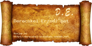 Derecskei Erzsébet névjegykártya