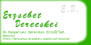 erzsebet derecskei business card